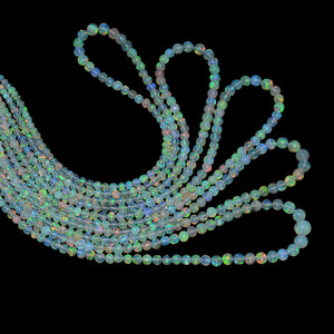 Ópalo Etíope AAA+ de 3mm-5mm, Cuentas Redondas Lisas, Ópalo Welo Etíope Natural de Alta Intensidad, Piedra Preciosa Suelta para Joyería - Product Image 6