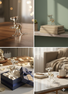 Figurine de kangourou en verre, décoration de luxe pour la maison, cadeau, objet de décoration, anniversaire de mariage, Saint-Valentin, export, présentation de table, objet de collection haut de gamme - Product Image 5