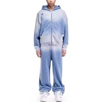 Ensemble de survêtement pour homme personnalisé, veste à fermeture éclair et sweat à capuche thermiques d'automne, en coton French Terry 500 GSM, coupe oversize, style streetwear