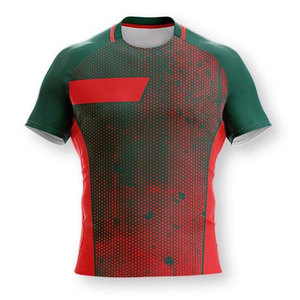 Fabricante de Camisetas de Rugby Personalizadas, Ropa Deportiva OEM de Alta Calidad, Tejido Transpirable y Duradero con Impresión por Sublimación y Bordado - Product Image 1