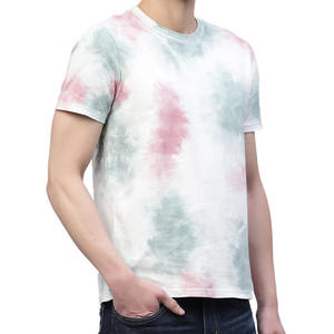 T-shirt tendance pour homme en coton 100% tie-dye, col rond, manches courtes et imprimé, style streetwear décontracté, été, fournisseur OEM ODM USA - Product Image 2