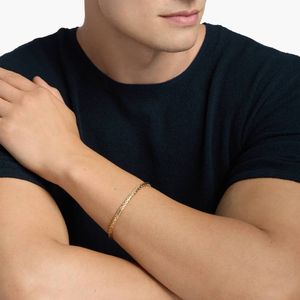Bracelet Franco carré à coupe diamant pour homme en or jaune - Product Image 4