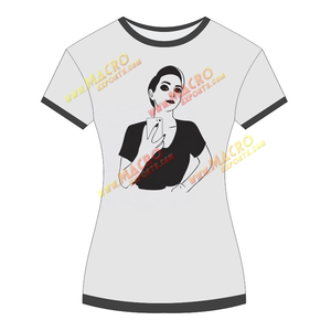 Camisetas suaves de algodón orgánico liso para mujer, camisetas con logotipo para mujer, Jersey blanco, cuello redondo, Formal, en blanco, servicio OEM para adultos - Product Image 2