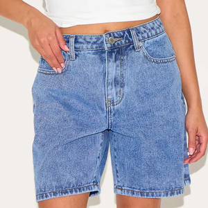 Bulk supply stretch denim shorts women cotton shorts breathable summer casual daily wear supplier - Product Image 3