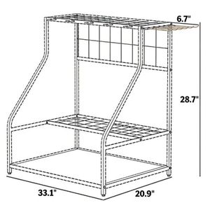 Étagère de rangement pour outils de jardin à 3 niveaux en orange pour organiser vos outils d'extérieur - Product Image 6