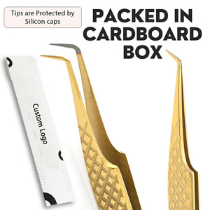 Your Own Custom Brand Gold Plated Curved Slanted Eyebrow Tweezers-Eco-Friendly Stainless Steel Luxury Durable <b>Hair</b> <b>Removal</b> <b>Tool</b> - Product Image 4