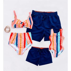 ชุดว่ายน้ำครอบครัวลายรุ้งแบบกำหนดเอง ชุดชายหาดฤดูร้อน - Product Image 5