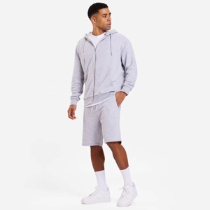 Custom 100% Cotton OEM Grey Zip Up Hoodie Full Zip Heavyweight Fleece Oversized Plain Mens Zip Up Hoodie - Product Image 2
