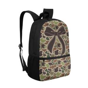 Camouflage Sports Backpack <b>Bow</b> Design <b>Large</b> Capacity 14 Inch Laptop Pocket Waterproof Zipper Closure Polyester Travel Backpack - Product Image 6