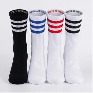 Crew <b>Socks</b> Geometric Pattern Blue <b>Breathable</b> Running <b>Socks</b> for Adults Spring Season - Product Image 1