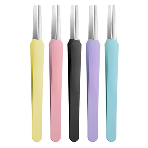 Pinzas Profesionales de Punta Redonda Seguras para Niños, Pinzas de Acero Inoxidable para Manualidades, Pinzas para Pestañas y Mascarillas - Product Image 1