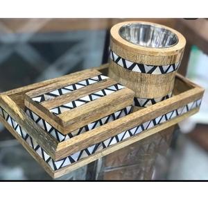 Brûleur à Bakhoor élégant en os incrusté avec plateau assorti – Fournisseur en gros - Product Image 3