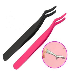 Premium Curved Stainless Steel Eyelash Tweezers with Colorful Tips Volume Lash Applicator <b>Tools</b> for Beauty Professionals - Product Image 1