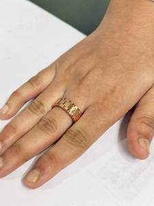 Anillo de Cobre Puro Sólido al por Mayor, Banda Unisex, Joyería Tradicional Ayurvédica Curativa, Tallado a Mano con Diseño Floral de Hojas y Enredaderas - Product Image 4