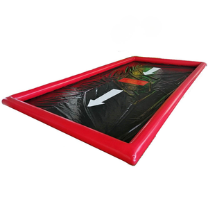 Tapis rectangulaire noir gonflable avec rayures rouges, imperméable, pour usage extérieur - Product Image 2
