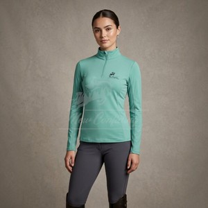 Camiseta de equitación para mujer con logotipo personalizado, capa base ecuestre, OEM, ODM, marca privada - Product Image 5