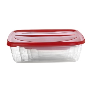Wholesale <strong>Set</strong> 4 <strong>Microwave</strong> <strong>Safe</strong> Rectangular Plastic <strong>Containers</strong> Food Grade BPA Free 150+325+650+1250 ML Storage Storage Baskets - Product Image 1