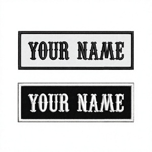 Parche de tela tejida termoadhesivo rectangular con nombre bordado personalizado para ropa - Product Image 3