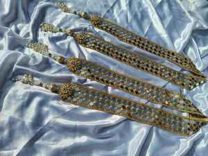 Dupatta Swagat Premium – Design à motifs miroir – Stole Swagat Barati |   Guirlande Milni Mala |   Invité Patka |   Accessoires de cérémonie - Product Image 3