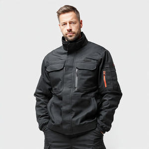 เสื้อแจ็คเก็ตนิรภัยสะท้อนแสงสีดำแบบกันหนาวสำหรับฤดูหนาว  แบบมีซิป คอตั้ง สำหรับผู้ชาย - Product Image 3