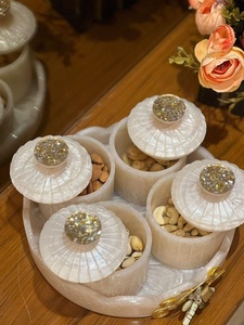 New Arrival Handmade Collection Luxury Decorative Resin Jar Set Storage Tray Eco-friendly Heat-Resistant <b>Microwave</b> Safe - Product Image 3