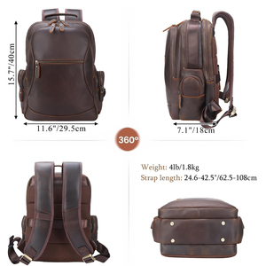 Mochila con impresión de logotipo personalizado para uso en exteriores, último diseño, color sólido, mochila de cuero para hombre en grandes cantidades. - Product Image 4