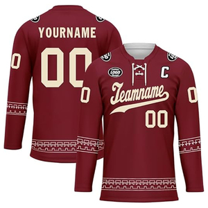 Maillot de hockey sur glace personnalisé OEM 100 % polyester imprimé par sublimation, fournisseur pakistanais, vente en gros, exportation, acheteurs américains, uniforme d'équipe, en gros - Product Image 1