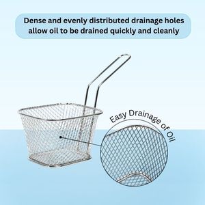 Wholesale Small Square Stainless Steel Restaurant Kitchen Tools Snack Food Storage Container Set French Fries Serving <b>Basket</b> - Product Image 4
