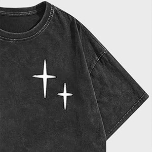 Chemises Homme Oversize Imprimées Effet Délavé Vintage Couleur Unie Décontractées Streetwear Coton Lourd 100% Fournisseur OEM ODM en Gros - Product Image 4