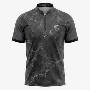 Chemise à manches courtes zippée en tricot solide, personnalisée, sublimation, respirante, séchage rapide, 100% polyester, logo personnalisé pour homme - Product Image 6