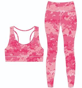 Conjunto de Yoga Personalizado al por Mayor para Mujer, 2 Piezas, Sujetador Deportivo, Leggings de Cintura Alta, Ropa Deportiva Estampada para Gimnasio, Traje a Juego para Entrenamiento, OEM - Product Image 6