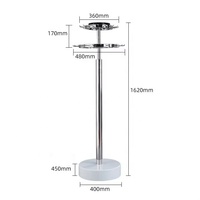 Présentoir Rotatif Moderne à 2 Niveaux en Métal, Étagère Verticale Autoportante à Surface Polie pour Présentoirs de Vêtements Utilisation Intérieure
