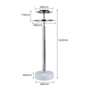 Modern Rotating <b>Display</b> Stand 2-Tier Metal <b>Shelf</b> Freestanding Vertical Polished Surface for Garment Stands Indoor Use - Product Image 4