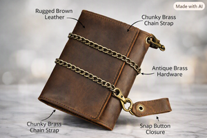 Genuine Leather Anti-Theft Vintage Short Open Closure Trifold <b>Wallet</b> with Transparent Windows for Unisex.Genuine Leather Vintage - Product Image 6