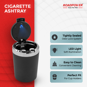 ROADPOWER (RP-ASH-19) Cendrier de voiture portable, élégant, sans fumée et éclairé par LED pour une conduite propre avec un design VIP haut de gamme - Product Image 5