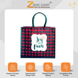 กระเป๋าปอกระเจาขนาดใหญ่พิเศษ คุณภาพทนทานสูง ผลิตในอินเดีย ยี่ห้อ Baidik พร้อมสายสะพายไหล่ สกรีนโลโก้ได้ เหมาะสำหรับใส่ของขวัญ ของชำ และใช้สำหรับการช้อปปิ้ง - Product Image 2