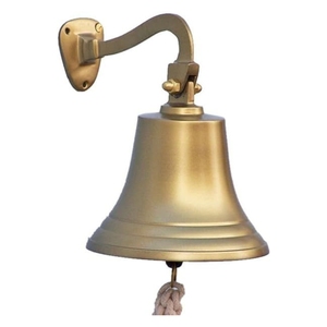 Cloche de bateau nautique en laiton pur, aspect vintage, pour décoration, cadeau, décoration intérieure, cloche décorative, support robuste - Product Image 4