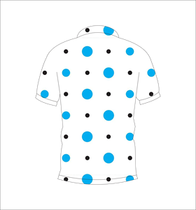 เสื้อโปโลผู้ชายแบบสั่งทำพิเศษ พิมพ์ลายจุดสีน้ำเงิน เสื้อกอล์ฟ ระบายเหงื่อได้ดี แขนสั้น ชุดยูนิฟอร์มประสิทธิภาพสูง ผู้ผลิต OEM - Product Image 1