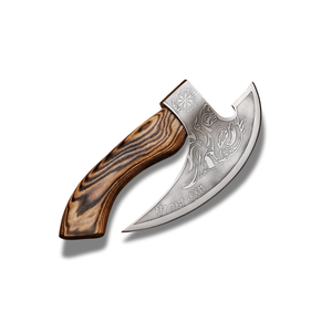 Cortador de Pizza Estilo Vikingo de Grado Industrial Personalizado, Cuchilla de Acero con Alto Contenido de Carbono Grabada, Mango de Madera, Gadget de Cocina Único - Product Image 4
