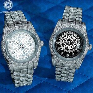 Reloj de Lujo para Hombre Charm Jewells, Acero Inoxidable, Esfera de 40 mm, Correa de 20 mm, Bisel con Diamantes, Cierre Oculto con Botón, Movimiento Mecánico - Product Image 3