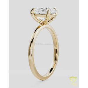 Anillo Solitario de Diamante Cultivado en Laboratorio, Exclusivo y de Lujo, Chapado en Oro, Elegante Joya de Compromiso y Boda para Mujer, Regalo Premium - Product Image 3