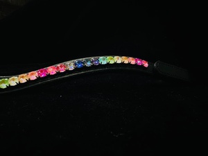 Diadema de Cuero para Caballo Rub International con Cristales AB Coloridos, Diseño Personalizado Modelo 0786 de Uttar Pradesh - Product Image 3