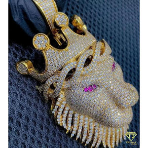 Collier pendentif animalier tendance avec pierres effet diamant et design de style bijoux de luxe - Product Image 5