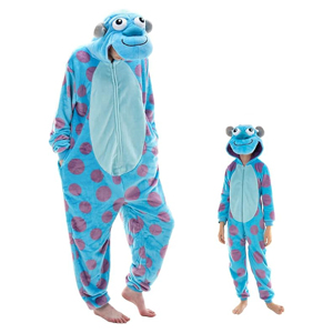 Pyjama personnalisé unisexe en polaire corail moelleux à capuche, motif personnage monstre, pour cosplay anime, tenue de nuit chaude d'hiver, assorti pour la famille - Product Image 1