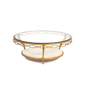 High Quality Metal Coffee <b>Table</b> With Glass <b>Top</b> Durable Build Stylish Furniture For Contemporary Living Spaces - Product Image 3