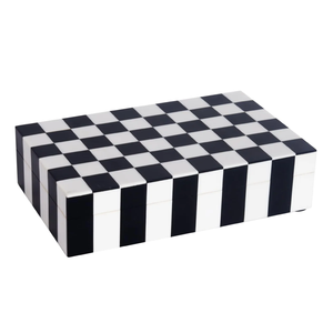 Luxury Ox Horn & Resin Inlay Jewelry Box - Geometric <b>Mosaic</b> Pattern Handmade Style Decorative Keepsake Box Custom Size & Color - Product Image 4