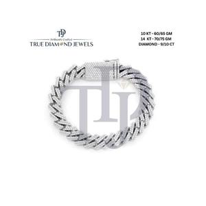 Pulsera de Cadena Cubana Premium con Diamantes Iced Out, Oro 10KT 14KT, Plata 925, VS1 VS2, Color H-I, Lujo Hip Hop Bling - Product Image 6