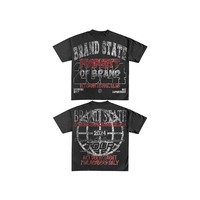 Ensemble short et t-shirt personnalisé pour homme, 2 pièces, 100 % coton, délavé à l'acide, imprimé sérigraphié, fabriqué en usine