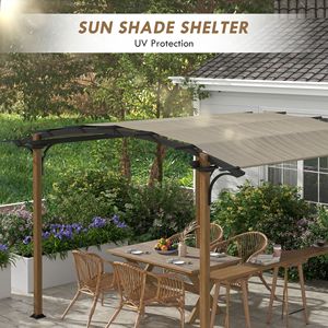 Pergola da Esterno 3,6x3m con Struttura in Alluminio e Acciaio, Bancone Bar e Tenda Parasole per Giardino - Product Image 4