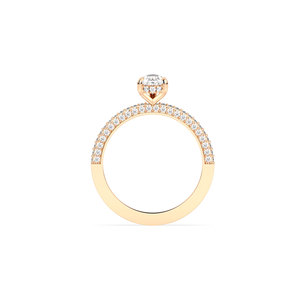 Anillo de compromiso REYES personalizado de plata de ley 925 con moissanita certificada GRA, corte pera, con halo oculto, para mujer. - Product Image 6